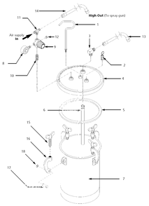Tank Parts Diagram and Parts List for 1ZMG5  Campbell Hausfeld Air Tool